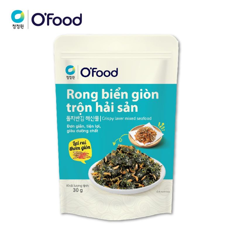 Rong biển giòn trộn óc chó hạnh nhân/hải sản O'Food 30g
