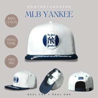 Nón snapback MLB New York chất vải cotton Hàn Quốc cao cấp, form thể thao, logo cao su 3D nổi sang xịn mịn cao cấp