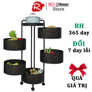 Kệ tròn xoay VIFIBA  đa năng nhà bếp sơn tĩnh điện có bánh xe xoay 360 độ - Bảo hành 1 năm