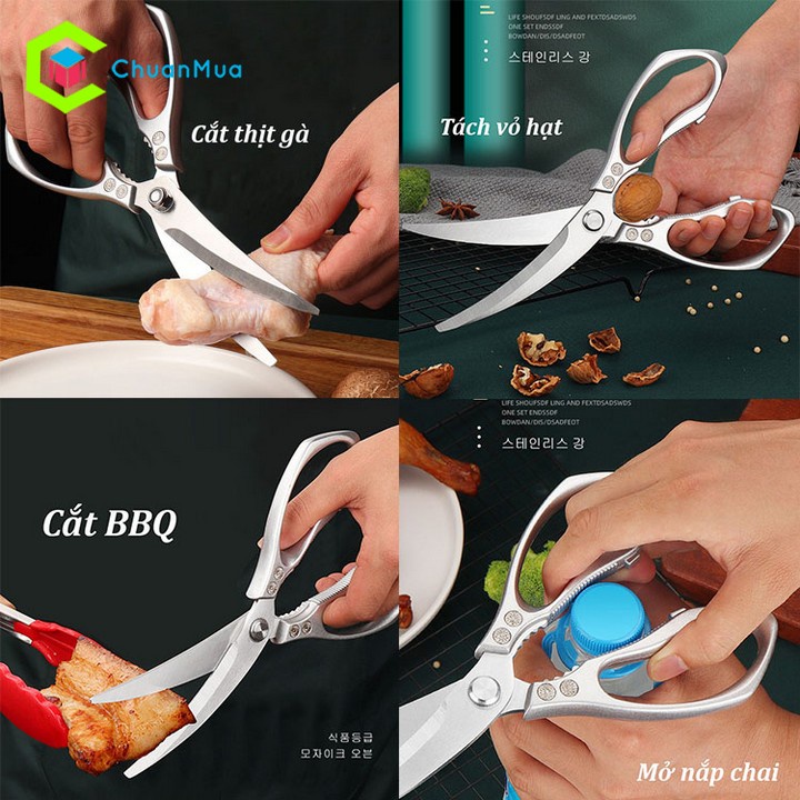 Kéo Cắt Gà Thực Phẩm Đa Năng Thiết Kế Mũi Cong