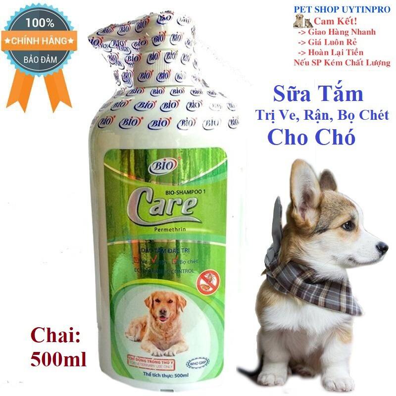 SỮA TẮM TRỊ VE RẬN BỌ CHÉT CHO CHÓ Bio Care Chai 500ml Xuất xứ Việt Nam