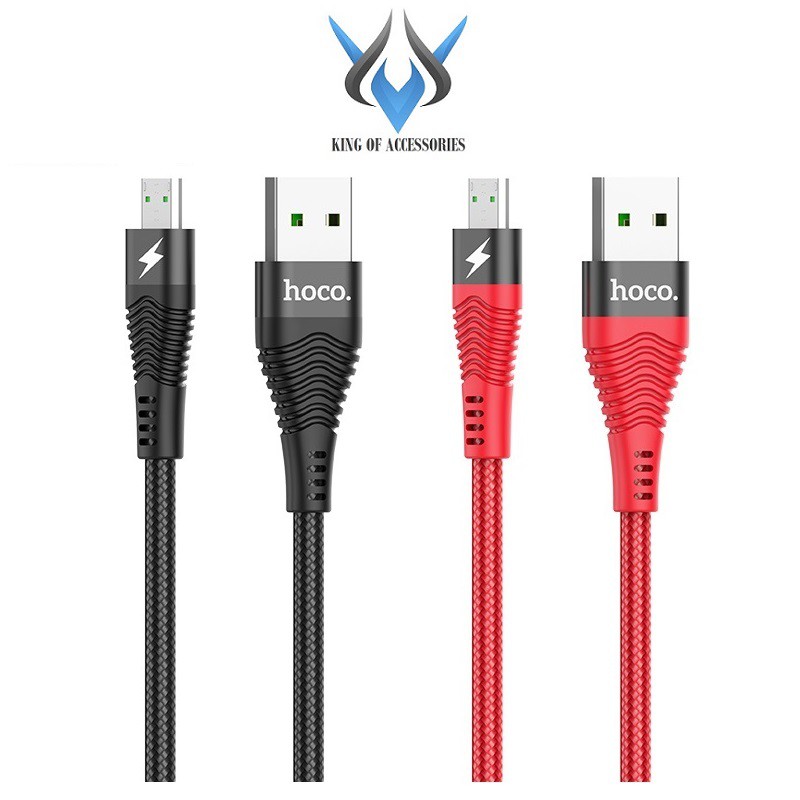 Cáp sạc cường độ cao Hoco U53 cổng microUSB 1.2M hỗ trợ điện áp tối đa 4A