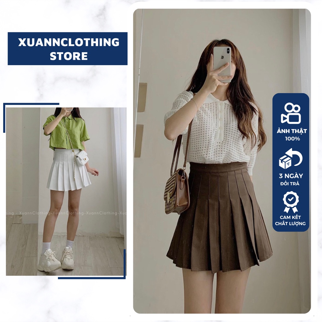 Chân váy tennis ngắn xếp ly bản xòe đẹp có BIGSIZE có quần lót trong XUANNCLOTHING