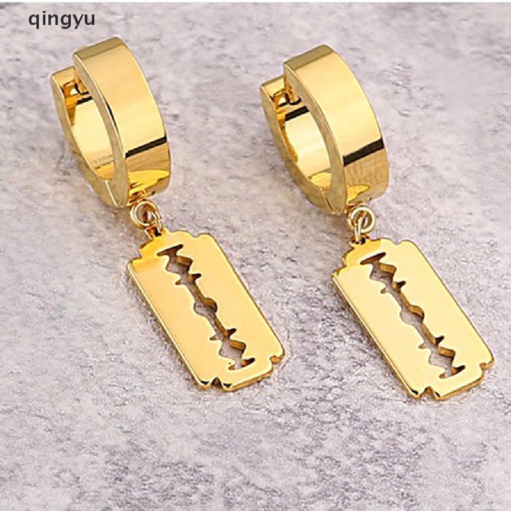 Bông Tai Dáng Dài Hình Lưỡi Dao Bằng Thép Không Gỉ Cá Tính Cho Nam