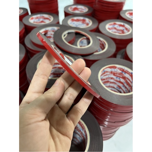 Combo 5 cuộn Băng Keo Hai Mặt Xốp Đen 4mm Gò Biển Số Xe Máy, Xe Ô Tô