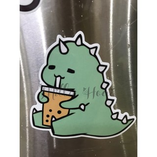sticker khủng long cute xanh hồng