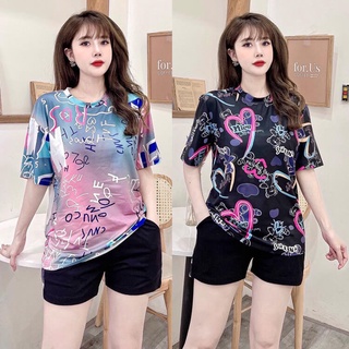 Bộ short cotton họa tiết cá tính khngs120