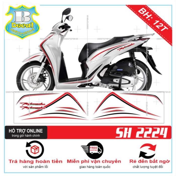 ( Quí khách vui lòng mang ra tiệm cho thợ dán ) Tem SH 2020 CHỈ ĐỎ ĐEN [Bi Decal]
