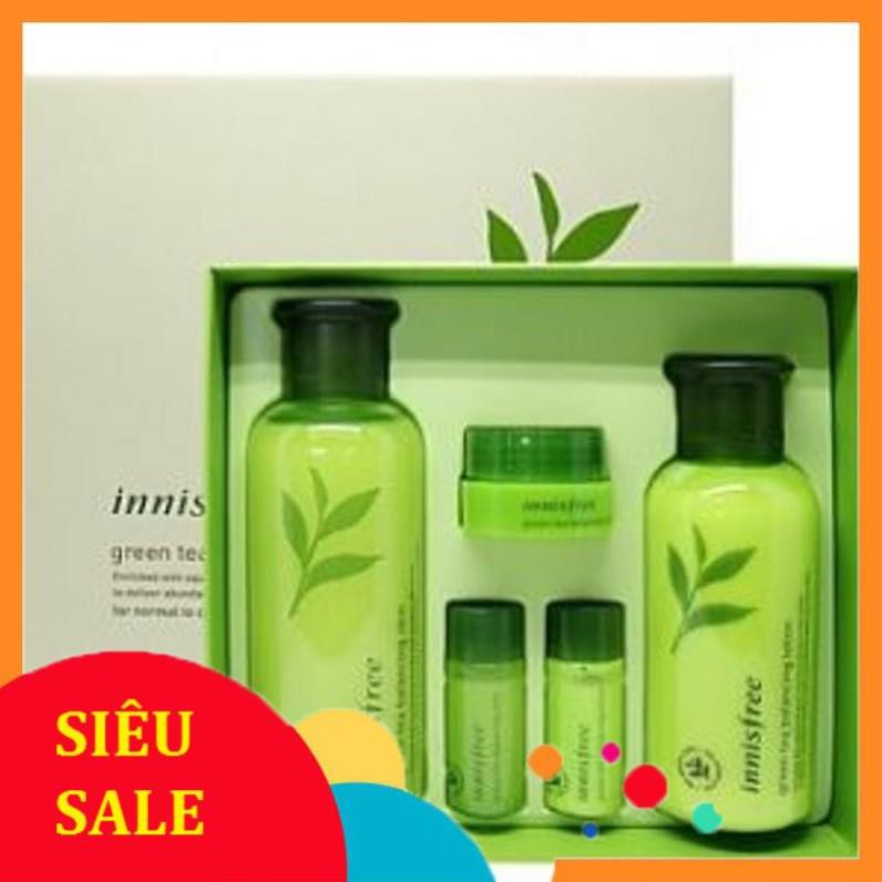 FreeShip Giá Sốc -  BỘ DƯỠNG DA 5 MÓN INNISFREE GREEN TEA BALANCING SPECIAL SKIN CARE