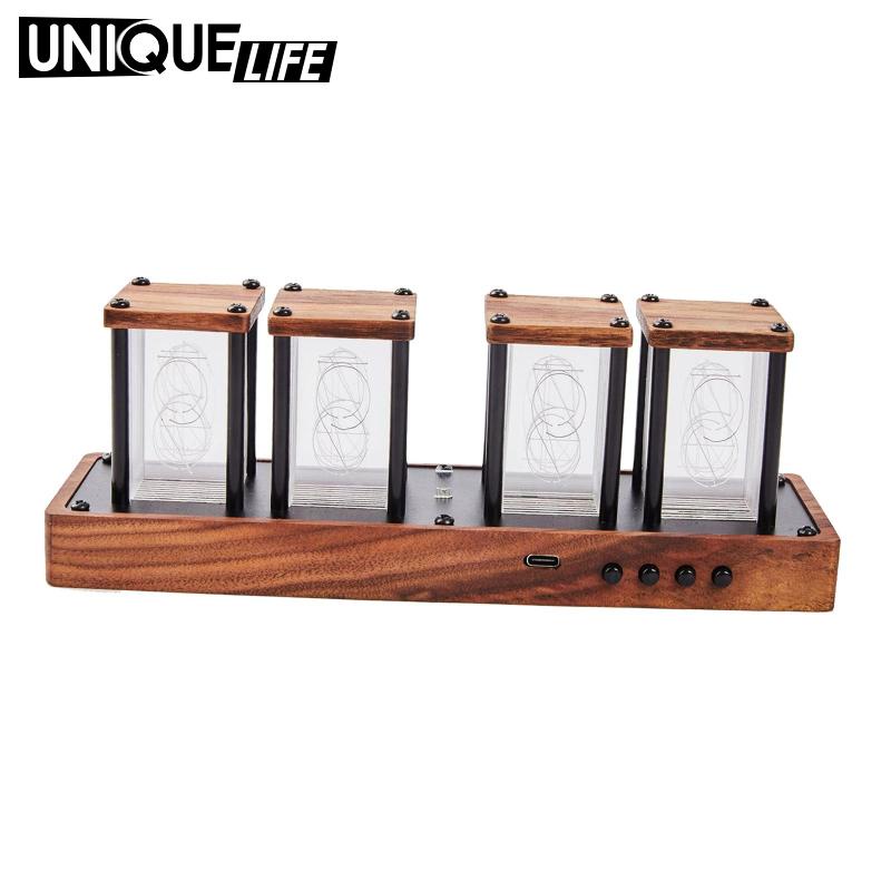 Đồng Hồ Báo Thức Điện Tử Đèn LED RGB Nixie Để Bàn Trang Trí Phòng Ngủ