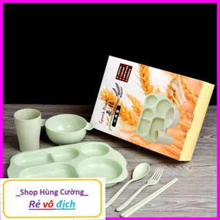 Khay ăn dặm 6 món chia 5 ngăn lúa mạch