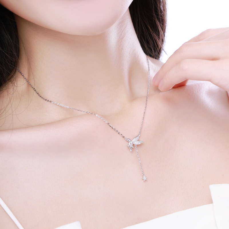 Bộ dây chuyền bạc nữ DaLiA Jewelry thiên thần có cánh