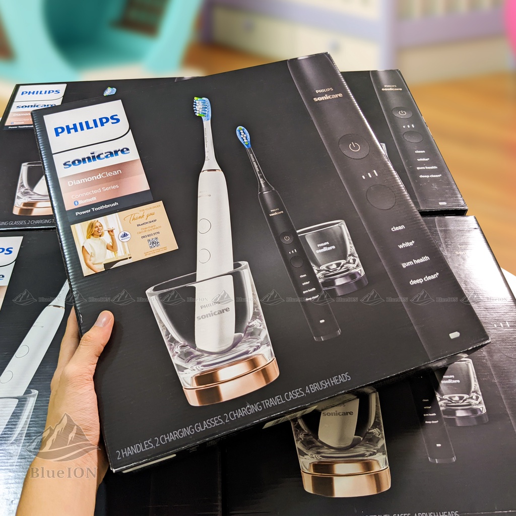 [Tách Set Lẻ] Bộ đôi bàn chải điện Philips Sonicare DiamondClean Smart 9000 series (hàng Mỹ)