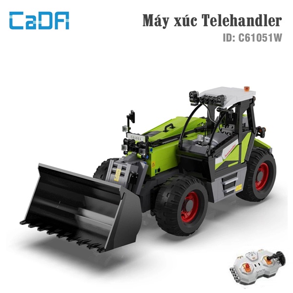 Máy xúc Telehandler CADA C61051W, bộ đồ chơi lắp ghép điều khiển mức độ khó trung bình với 1469 chi tiết