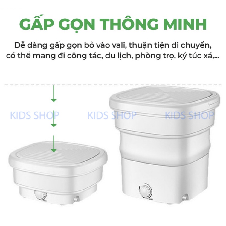 Máy giặt gấp gọn loại to kèm lồng vắt tiện dụng, giặt sạch sâu, dành cho cá nhân, gia đình nhỏ- Xả kho