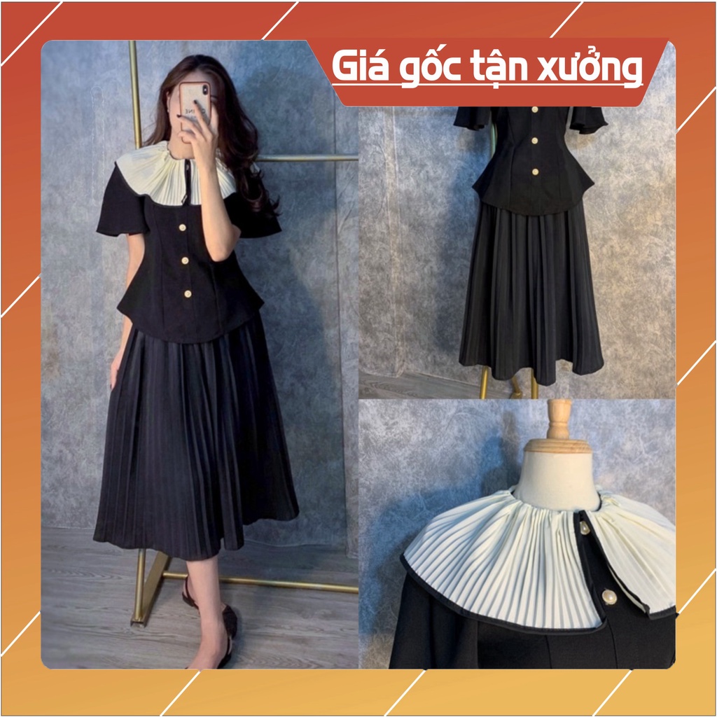 Áo Kiểu Cổ Bèo Cúc Ngọc, Áo Kiểu Tiểu Thư Tay Rơi