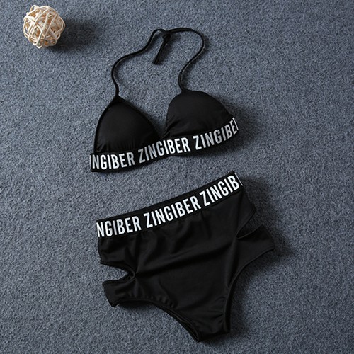 Bikini lưng cao hoạ tiết chữ