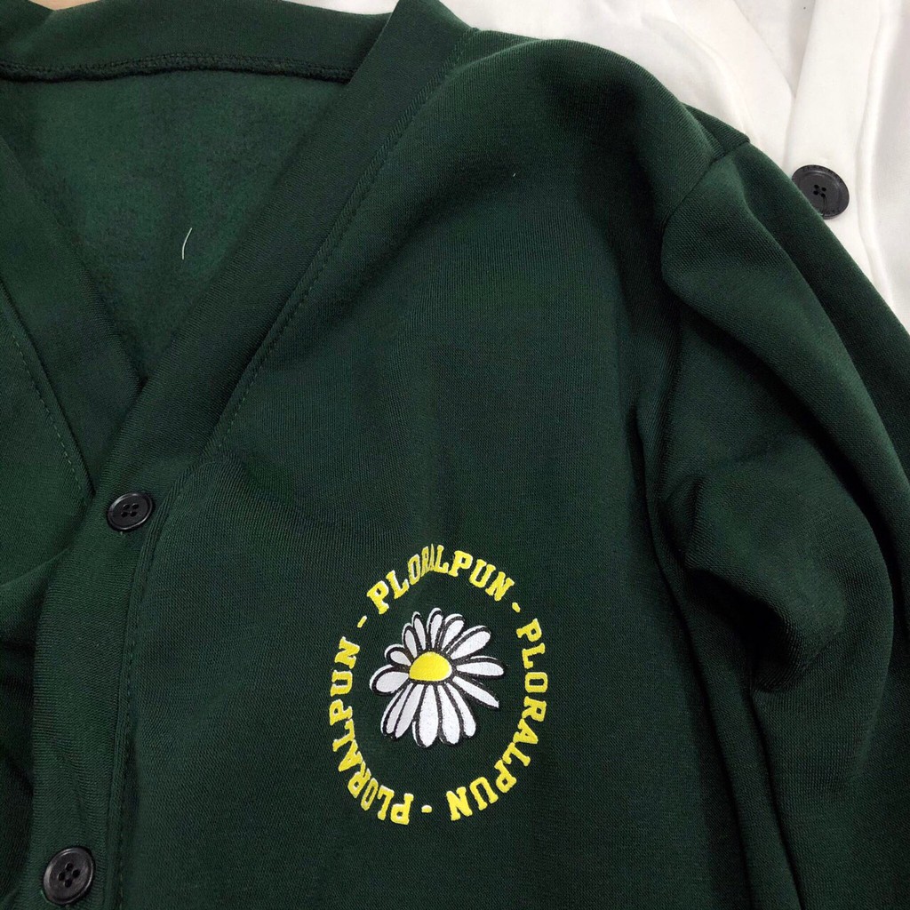 Áo khoác cardigan nỉ Foral - Áo cardigan nữ basic unisex form rộng siêu xinh | BigBuy360 - bigbuy360.vn