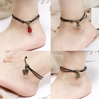 Lắc chân, vòng chân dây đen nhiều hình dễ thương GIÁ SỈ