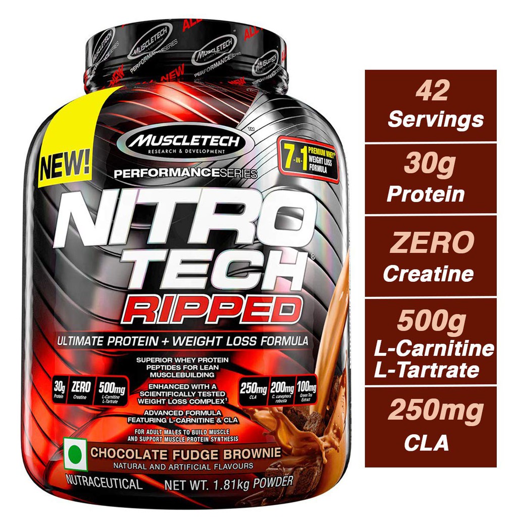 [[Freeship + Quà] Sữa Tăng Cơ Whey Isolate Muscletech Nitrotech Ripped 4lbs (1.9kg)