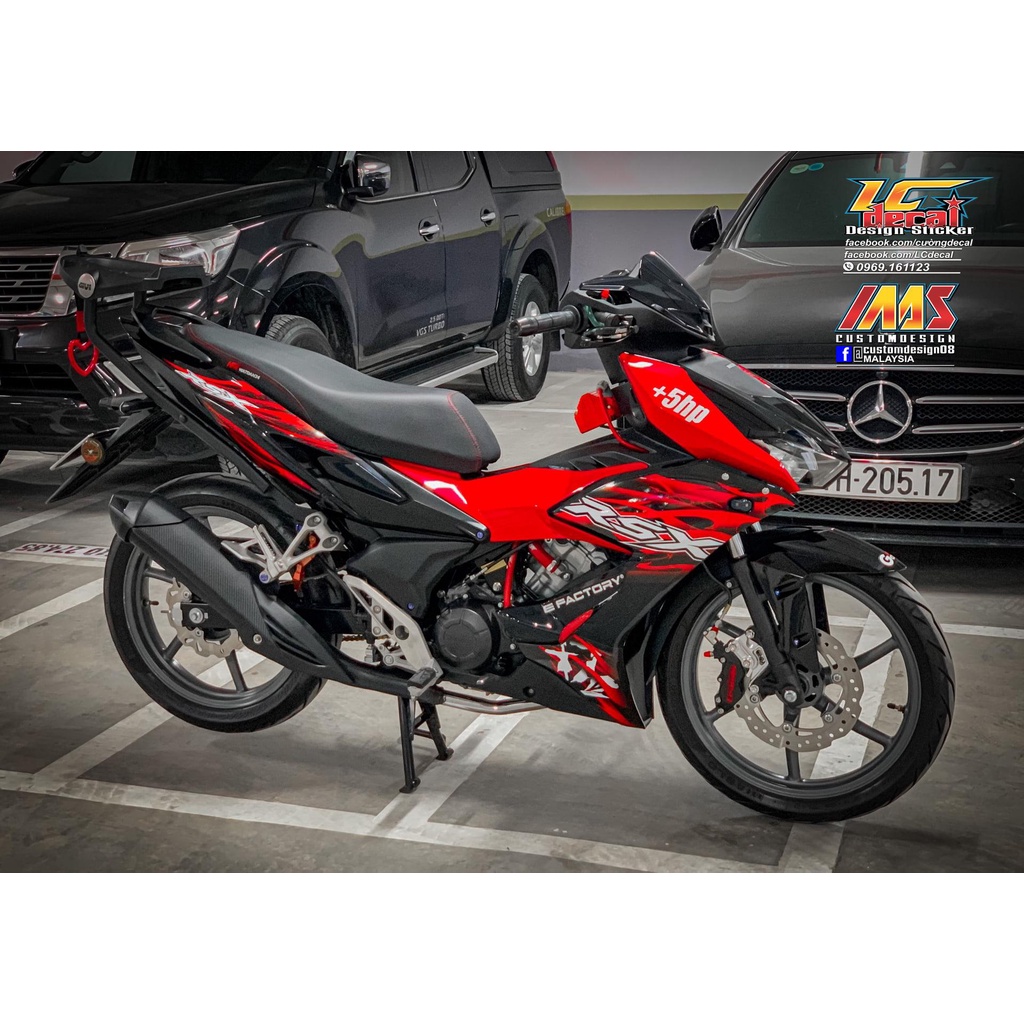 TEM RỜI mẫu RSX lửa đỏ cực ngầu cho Winner X đen- tem chuẩn form không bay màu