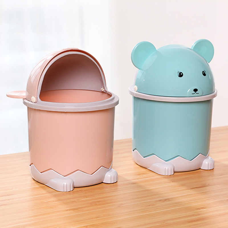 Thùng rác mini để bàn hình gấu kiểu hoạt hình dễ thương