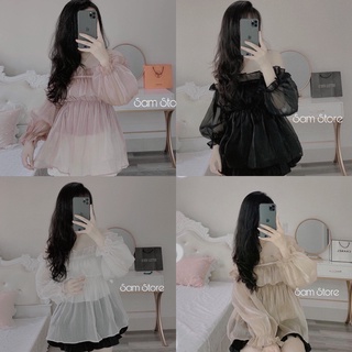 Áo trễ vai tay bồng