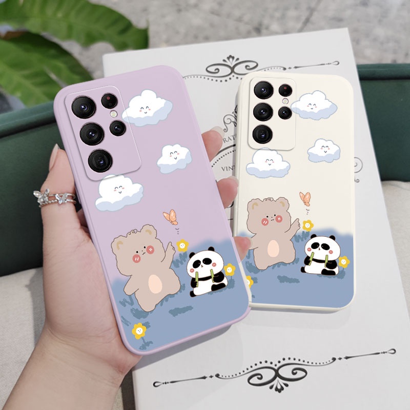 Playful Ốp Điện Thoại Họa Tiết Gấu Trúc Cho samsung galaxy s23 s22 fe ultra plus