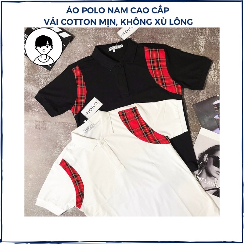 Áo thun nam có cổ, áo polo nam tay ngắn vải cotton cao cấp không xù lông in hình kiểu dáng Hàn Quốc form chuẩn bigsize