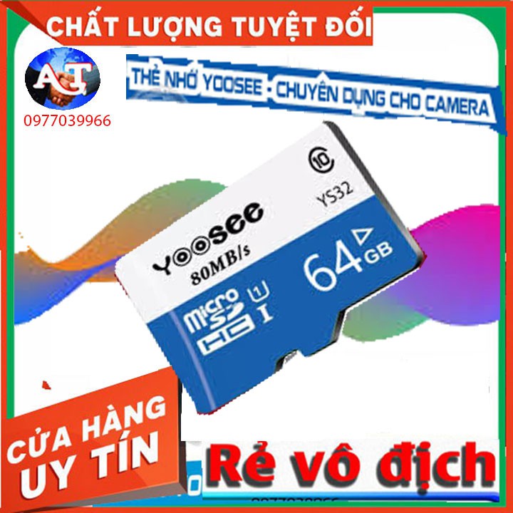 Thẻ Nhớ MicroSDHC Yoosee 64GB Upto 100MB/S 667x