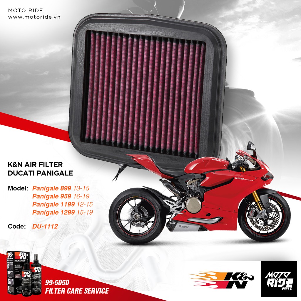 K&amp;N DU-1112 LỌC GIÓ ĐỘ CHO DUCATI PANIGALE / MULTISTRADA / XDIAVEL / SCRAMBLER 1100