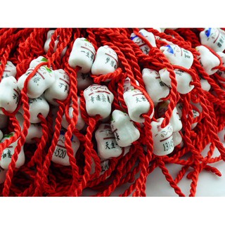 (Có sẵn) Vòng Tay Gốm Mèo Chỉ Đỏ May Mắn
