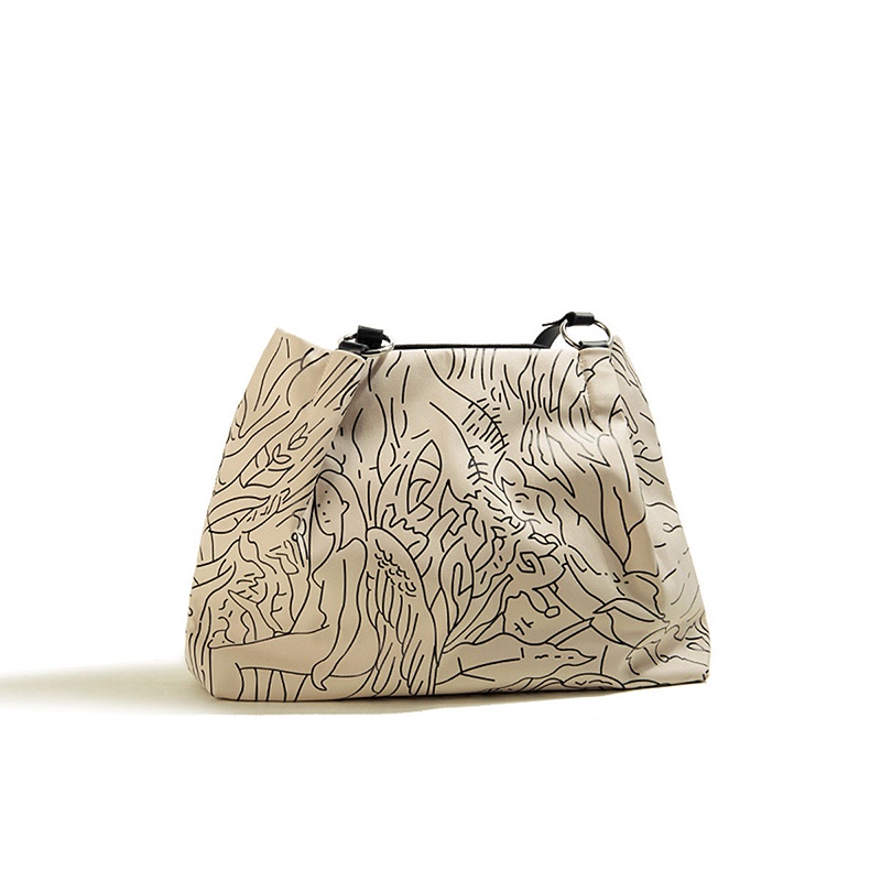 Balo canvas sức chứa lớn in họa tiết thời trang cho nữ