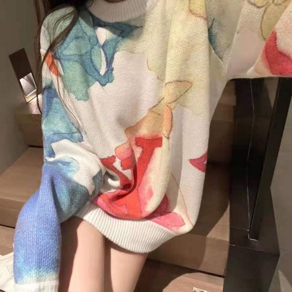 Hàng Có Sẵn!Louis Vuitton!Áo Khoác Cardigan Dáng Rộng Cổ Chữ V Thiết Kế Mới Thời Trang Dành Cho Cặ