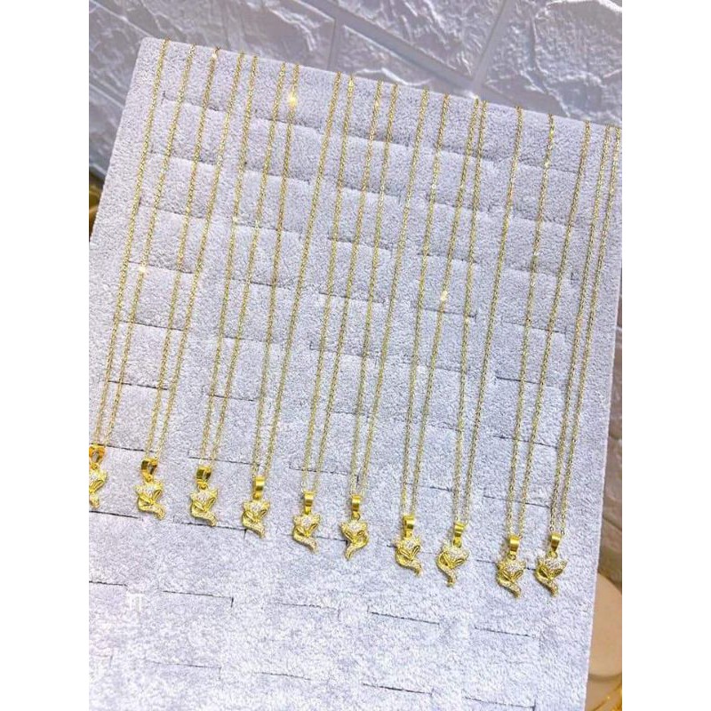 Dây chuyền hồ ly bạc xi vàng