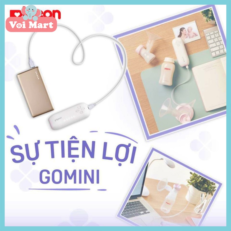 DEAL SOCK Máy hút sữa Pigeon GoMini tặng máy hâm sữa 4 chức năng và áo hút sữa rảnh tay