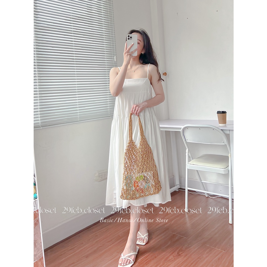 [Ảnh thật/Video] Váy hai dây voan 2 lớp bồng bềnh dây điều chỉnh - 29feb.closet -  V9