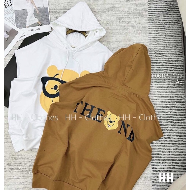 Áo nón sát nách không may biên in hình gấu nón TT0610