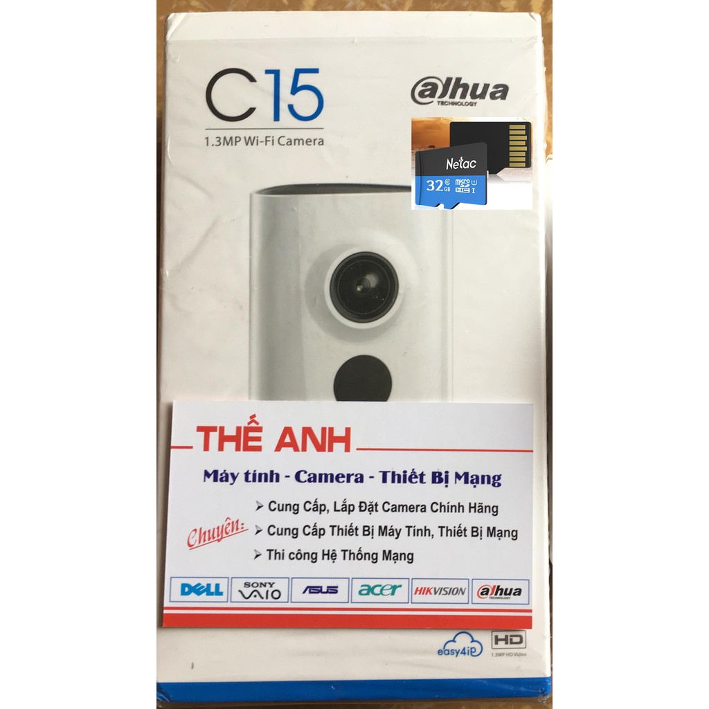 Camera ip không dây Dahua C15, tặng thẻ nhớ class 10 netac bh 24 tháng