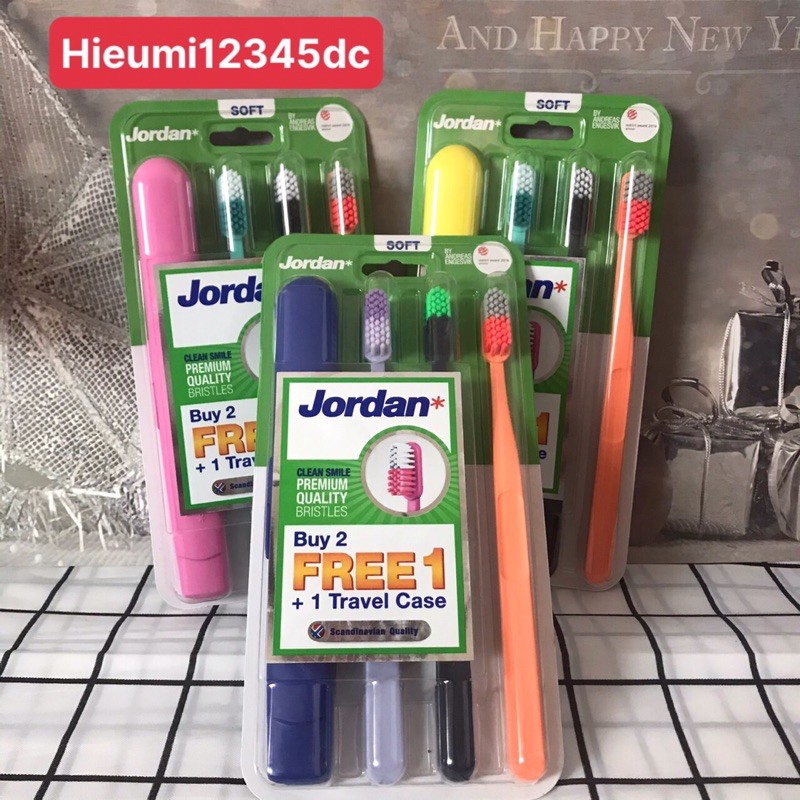 Combo hộp 3 chiếc Bàn Chải Đánh Răng Jordan Clean Smile( sợi lông mềm 0.001mm)