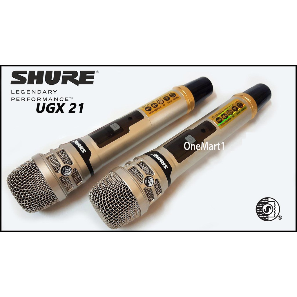 Micro Không Dây 2 mic Và Đầu Thu SHURE UGX23, Micro SHURE UGX 23 Không Dây Loại 1 Cao Cấp New 2020, 4 Antenna Sóng Cực K