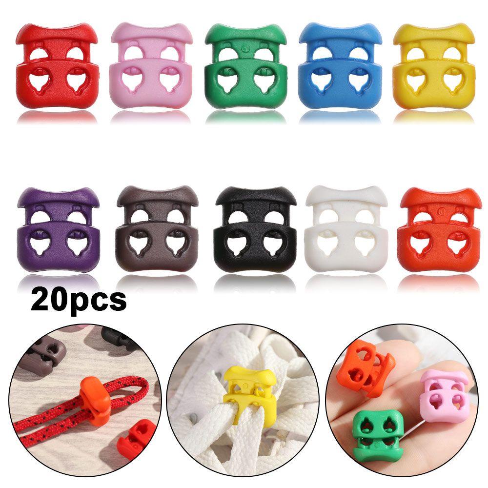 Set 20 Nút Chặn Dây Giày Nhiều Màu Sắc Bằng Nhựa Tiện Dụng