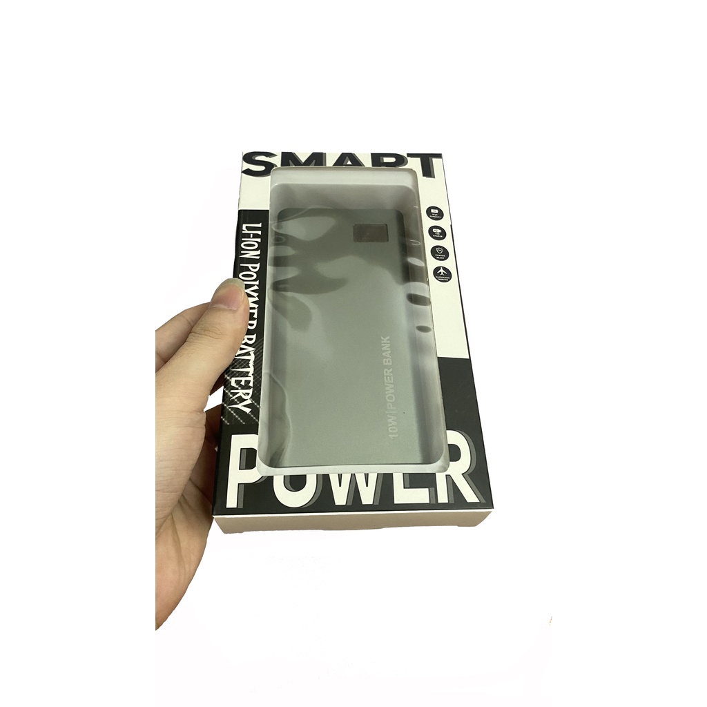 Sạc Dự Phòng  10000mAh 10W Vỏ nhôm cho iPhone Huawei Samsung Xiaomi Oppo Vivo  Có Màn Hình Hiển Thị