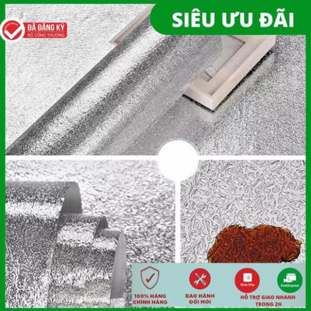 Combo 3m Cuộn giấy bạc dán bếp cách nhiệt chống thấm giá rẻ dán tường nhà bếp chống thấm bền đẹp  loại khổ 60cm .