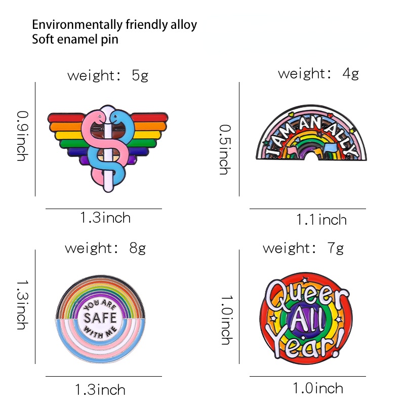 Ghim Cài Áo Hình Cầu Vồng Hoạt Hình You Are Safe with Me Dễ Thương