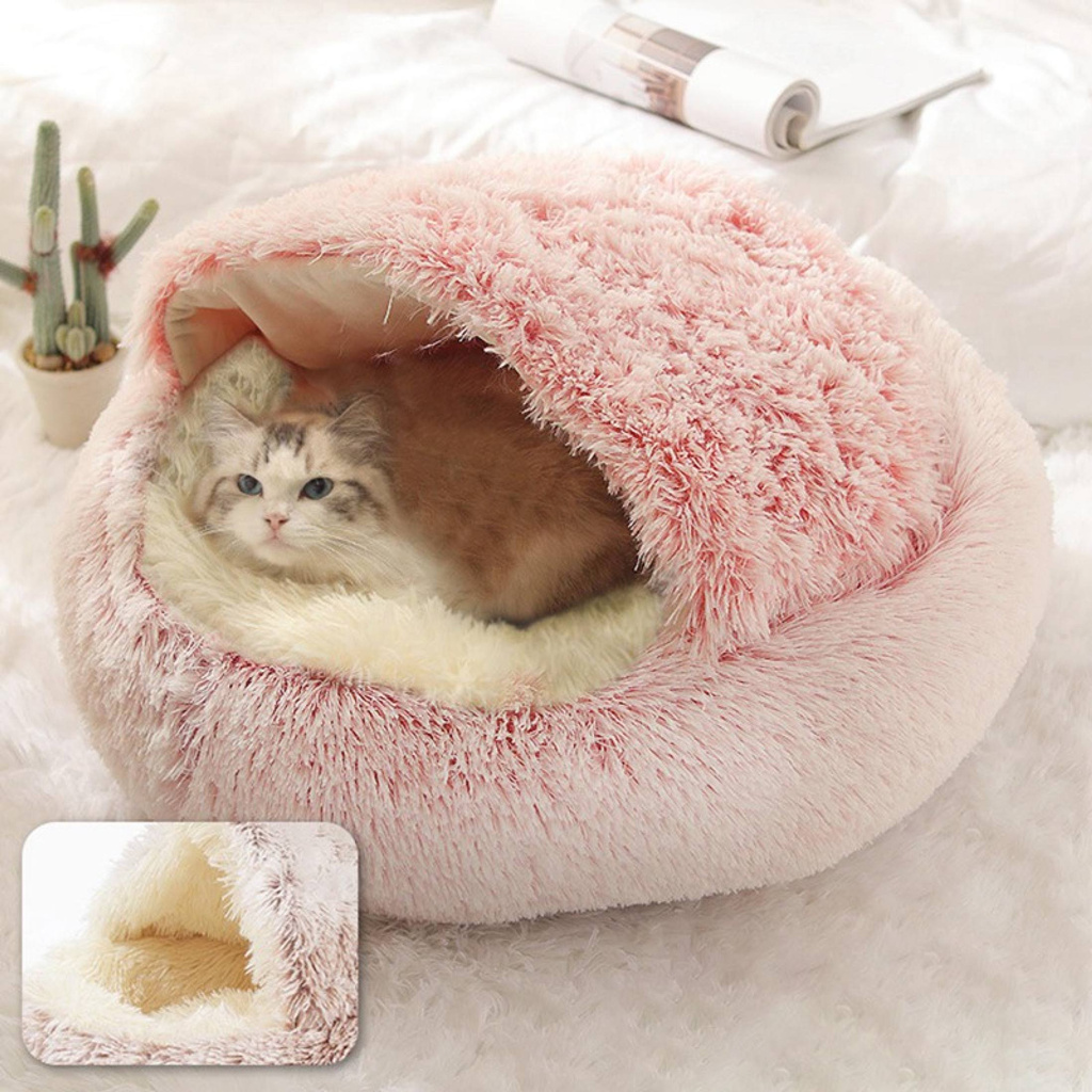  Động Burrowing Cát Trùm Đầu Giường Donut Cho Chó Mèo Faux Fur Cuddler Vòng Thoải Mái Tự Ấm Áp Trong Nhà Ngủ Giường-168