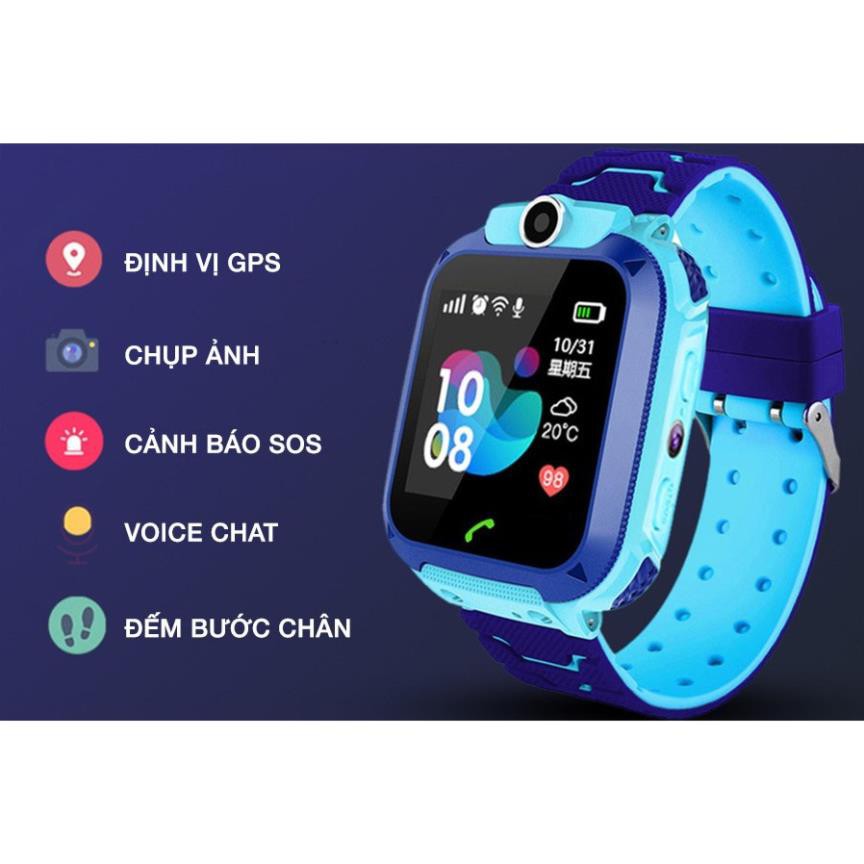 ✔️ [Bảo Hành 1 Đổi 1] Đồng Hồ Thông Minh Định Vị GPS Chống Nước Nghe Gọi Hai Chiều Q12 Có Camera Chụp Ảnh