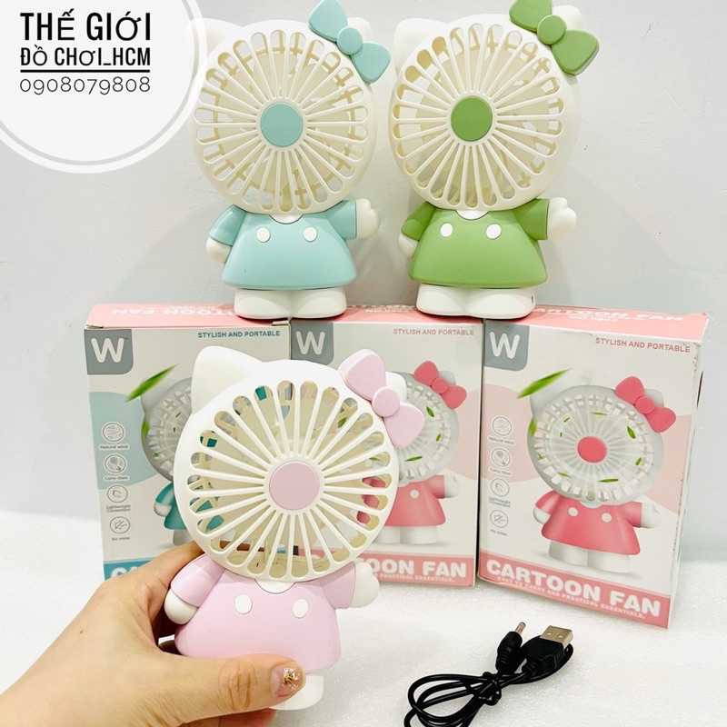 [ĐẸP- TIỆN LỢI] Quạt để bàn mini tích điện dùng cáp sạc.