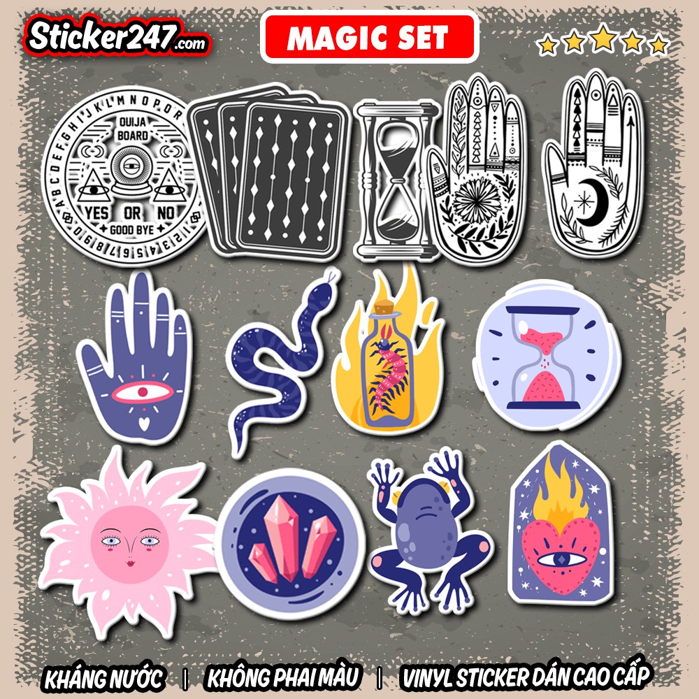 Sticker Magic Ma thuật 𝑭𝒓𝒆𝒆𝒔𝒉𝒊𝒑 chống nước, sticker dán laptop, điện thoại, đàn guitar, mũ bảo hiểm, vali, ipad