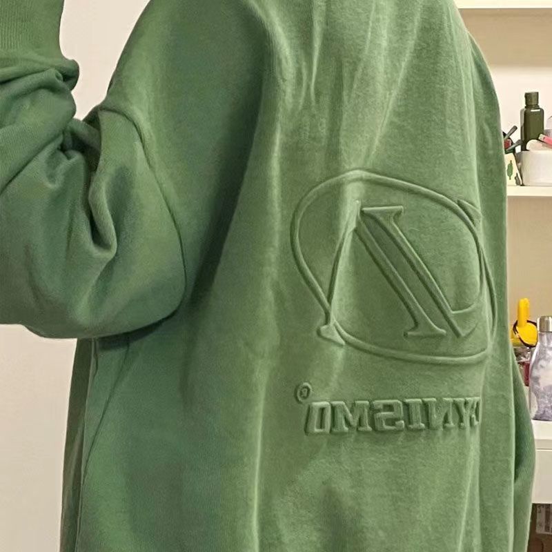 Áo Sweater Dáng Rộng Cổ Phối Khóa Kéo Nửa Phong Cách Hàn Quốc Thời Trang 2022